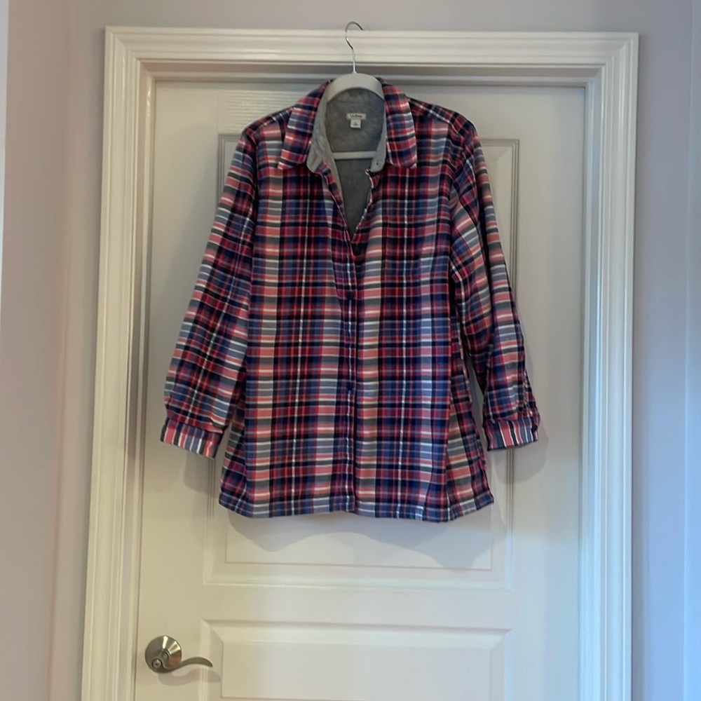 L.L. Bean Women's Plaid Jacket - Red‎ and Blue